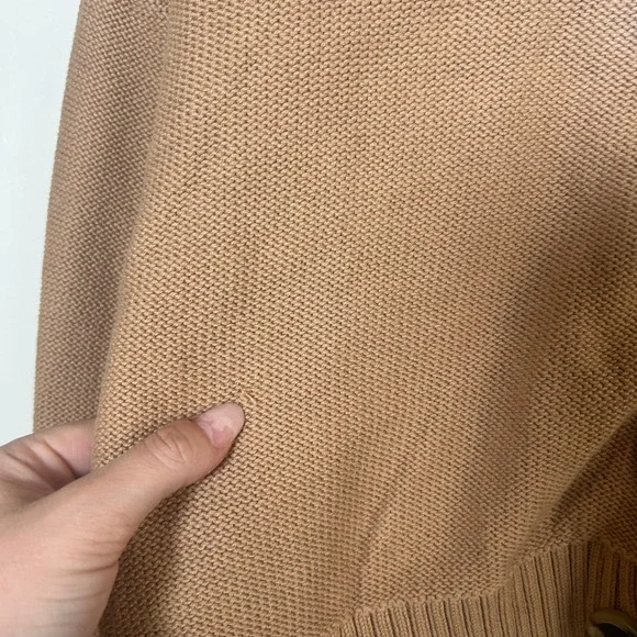 Quince Organic Cotton Cardigan Women Small Camel Tan Button Front Knit Sweater - Picture 4 of 5